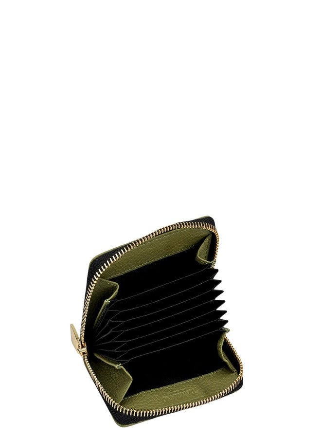 Da Milano 6 Slots Leather Card Holder for Men & Women - Green (CA-10070C) - Image 4